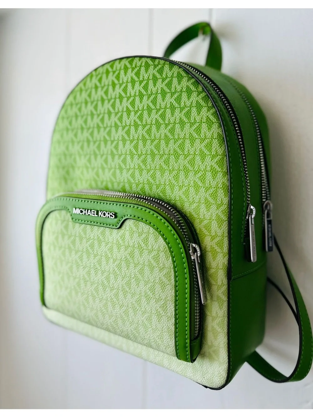 Michael Kors Lime Green Monogram Mini Backpack